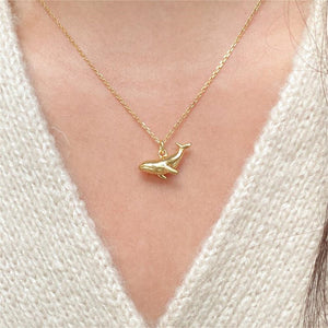 Dainty Ocean Sea Whale Charm Necklace - Perimade & Co.