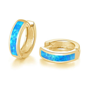 Dainty Opal Channel Set Huggie Hoop Earrings - Perimade & Co.