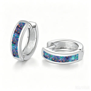 Dainty Opal Channel Set Huggie Hoop Earrings - Perimade & Co.