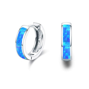 Dainty Opal Channel Set Huggie Hoop Earrings - Perimade & Co.