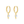 Gold hoop earrings with opal stones on a white background