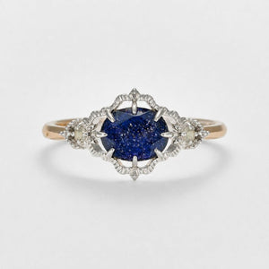 Dainty Oval Gemstone Filigree Lace Band Ring - Perimade & Co.