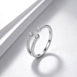 Dainty Pave Multi Layer Adjustable Open Ring - Perimade & Co.