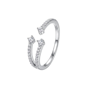 Dainty Pave Multi Layer Adjustable Open Ring - Perimade & Co.