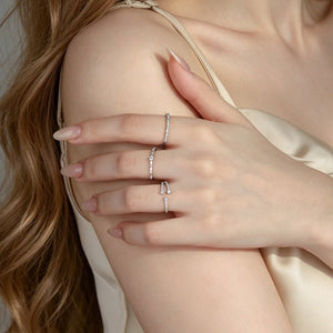 Dainty Pave Multi Layer Adjustable Open Ring - Perimade & Co.