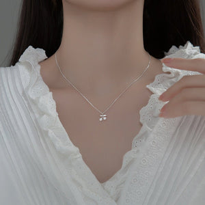 Dainty Pearl Cherry Fruit Charm Necklace - Perimade & Co.