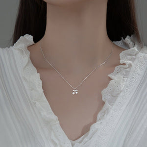 Dainty Pearl Cherry Fruit Charm Necklace - Perimade & Co.