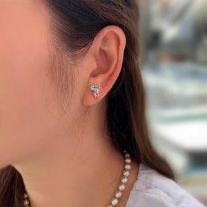 Dainty Pink Blue Crystal Cluster Stud Earrings - Perimade & Co.