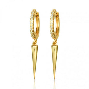 Dainty Punk Spike Drop Huggie Hoop Earrings - Perimade & Co.