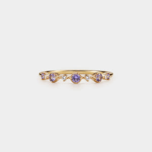 Dainty Purple Gemstone Stacking Band Ring - Perimade & Co.
