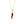 Red chili pepper pendant on a gold chain against a white background