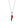 Red chili pepper pendant on a silver chain against a white background