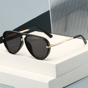 Dainty Retro Aviator Double Bridge Sunglasses - Perimade & Co.
