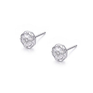 Dainty Rose Cut Faceted Floral Stud Earrings - Perimade & Co.
