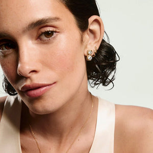 Dainty Round Bezel Moissanite Stud Earrings - Perimade & Co.