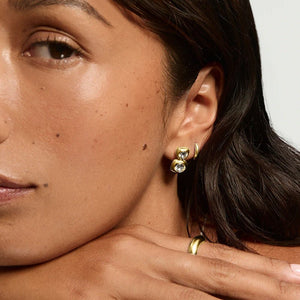 Dainty Round Bezel Moissanite Stud Earrings - Perimade & Co.