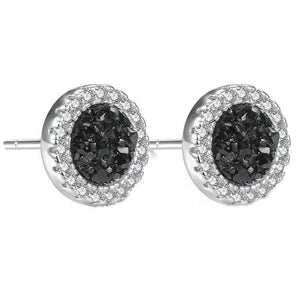 Dainty Round Crushed CZ Halo Stud Earrings - Perimade & Co.