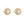 Gold earrings with clear gemstones on a white background