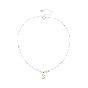 Dainty Silver Bell Bead Charm Stacking Anklet - Perimade & Co.