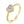Dainty Silver Heart Halo Engagement Ring - Perimade & Co.