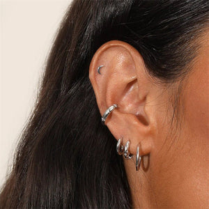 Dainty Small Blue Star Huggie Hoop Earrings - Perimade & Co.