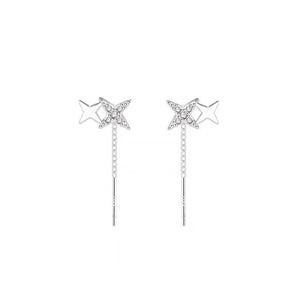 Dainty Star Dangle Drop Threader Earrings - Perimade & Co.