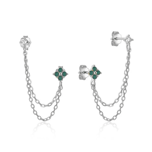 Dainty Star Double Piercing Chain Earrings - Perimade & Co.