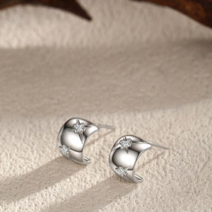 Dainty Starburst CZ Wide Open Hoop Earrings - Perimade & Co.