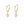 Gold hoop earrings with teardrop-shaped gemstones on a white background