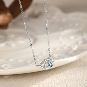 Dainty Teardrop Open Frame Charm Necklace - Perimade & Co.