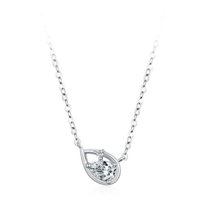 Dainty Teardrop Open Frame Charm Necklace - Perimade & Co.