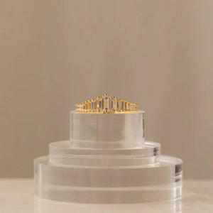 Dainty Tiara Graduated Baguette CZ Band Ring - Perimade & Co.