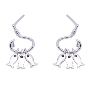Dainty Tiny Fish Dangle Drop Earrings - Perimade & Co.