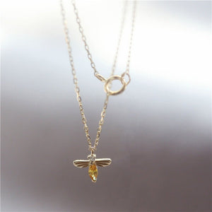 Dainty Yellow Bumble Bee Pendant Necklace - Perimade & Co.