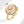 Gold ring with a floral design featuring a pearl and small diamonds on a white background