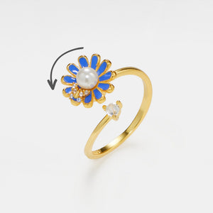 Daisy Flower Butterfly Fidget Spinner Ring - Perimade & Co.