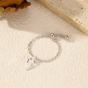 Dangle Rhombus Slide Chain Adjustable Ring - Perimade & Co.