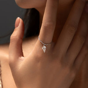 Dangle Rhombus Slide Chain Adjustable Ring - Perimade & Co.