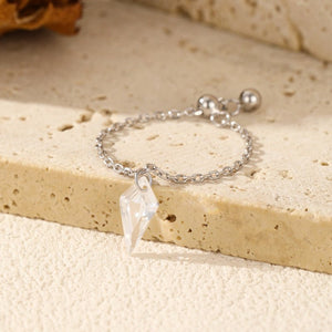 Dangle Rhombus Slide Chain Adjustable Ring - Perimade & Co.