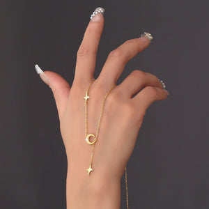 Delicate Moon Star Charm Drop Y Necklace - Perimade & Co.