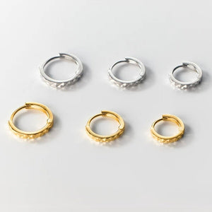 Diamond Cut Textured Huggie Hoop Earrings - Perimade & Co.