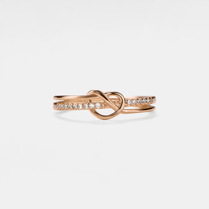 Double Band Heart Knot Stacking Ring - Perimade & Co.