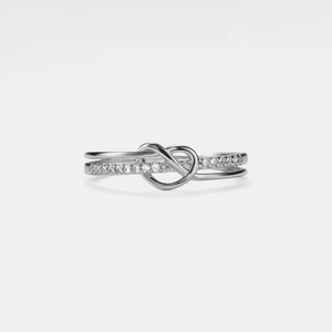 Double Band Heart Knot Stacking Ring - Perimade & Co.