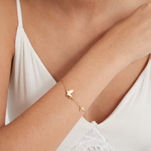 Double Butterfly Stacking Charm Bracelet - Perimade & Co.