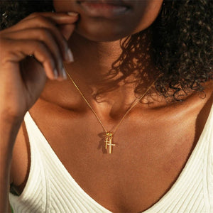 Double Cross Charm Pendant Necklace - Perimade & Co.