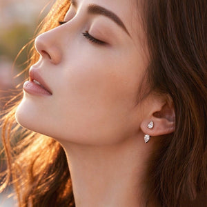 Double Pear Cut Moissanite Ear Jacket Earrings - Perimade & Co.