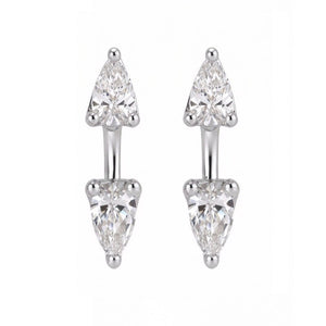 Double Pear Cut Moissanite Ear Jacket Earrings - Perimade & Co.