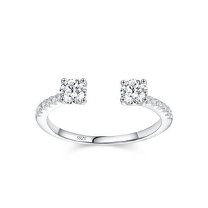 Double Round Moissanite Pave Stacking Ring - Perimade & Co.