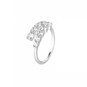 Double Row Graduated CZ Bypass Open Ring - Perimade & Co.