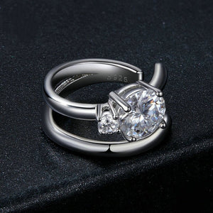 Dual Moissanite Split Layered Clip-On Earrings - Perimade & Co.